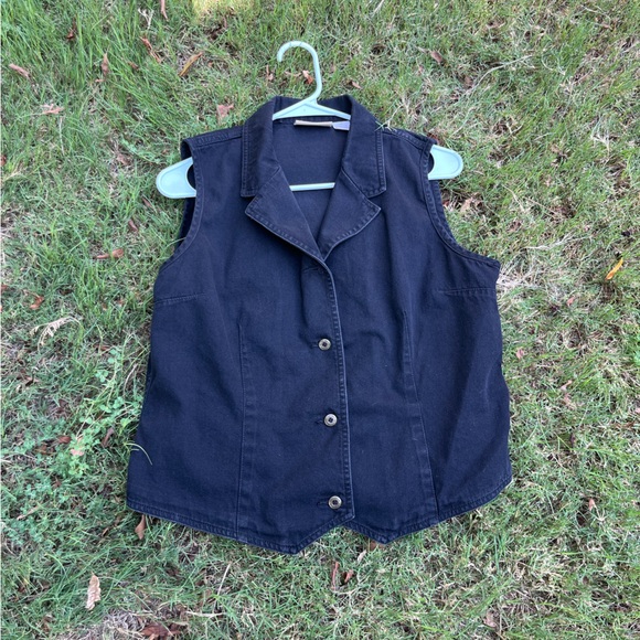 Liz Claiborne Black Denim Vest - Picture 6 of 7